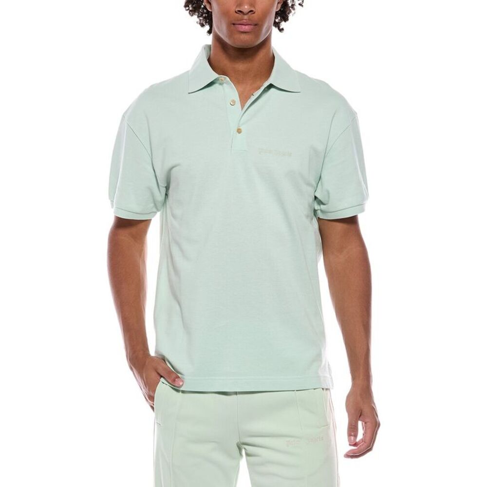 Palm Angels Mens Classic Logo Polo Shirt, Green